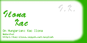 ilona kac business card